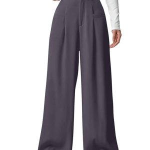 GRECIILOOKS Trousers for Woman | Womens High Rise High Waist Flared Korean Style